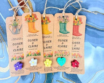 Personalized Plantable Seed Paper Bookmark: Wildflower Favor