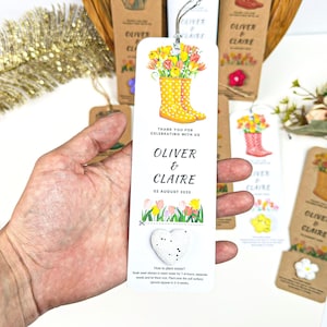 Marque-page personnalisé avec du papier graine.  Papier pour graines de fleurs sauvages à planter. Bonbons écologiques pour les semences. Papier pour graines à planter pour laisser pousser l'amour.