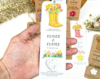 Personalized Plantable Seed Paper Bookmark: Wildflower Favor