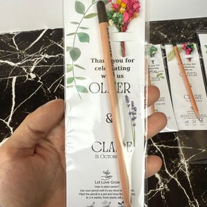 Eco-Friendly Plantable Seed Pencils. Personalized Wedding, Baptism Favors for Guests. Unique, Sustainable, Promotional, Memorable Gifts!