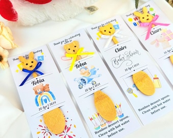 Cucharas de bambú personalizadas como recuerdo de fiesta / Regalos sostenibles para baby shower / Recuerdo de cumpleaños infantil