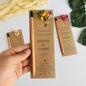 Eco-Friendly Plantable Seed Pencils. Personalized Wedding, Baptism Favors for Guests. Unique, Sustainable, Promotional, Memorable Gifts!