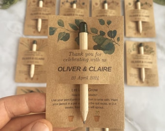 Plantable Seed Pencil Favors with Personalized Cards: Eco-Friendly Gifts