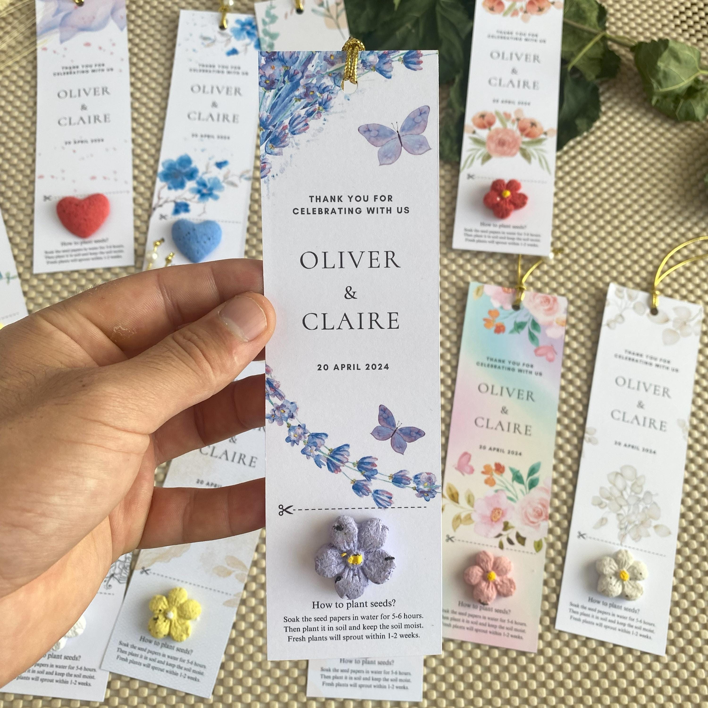 Personalized Seed Paper Favors: Plantable Wildflower Shapes