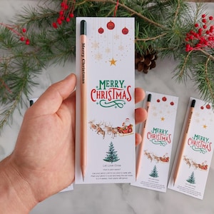 Personalized Seed Christmas cards: Plantable Pencils. New Year Ornament