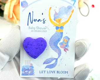 Tarjetas de papel con semillas personalizadas: Baby Shower, regalos de cumpleaños, regalos de bautismo
