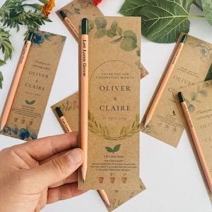 Crayons à graines écologiques à planter. Parfaits pour les remises de diplômes, les cadeaux promotionnels et les cadeaux pour enseignants. Des cadeaux durables, personnalisés et mémorables !