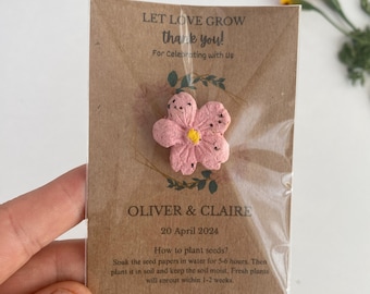 Recuerdos de boda de papel con semillas plantables: recuerdos para invitados - tarjeta del día de San Valentín
