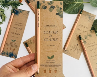 Personalized Plantable Seed Pencils: Eco-Friendly Wedding Favors