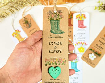 Personalized Plantable Seed Paper Bookmark: Wildflower Favor