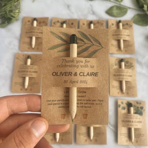 Lápices de semillas personalizados: regalo de boda personalizado, regalo de agradecimiento