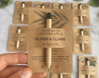 Personalized Seed Pencils: custom wedding gift, Thank You Gifts