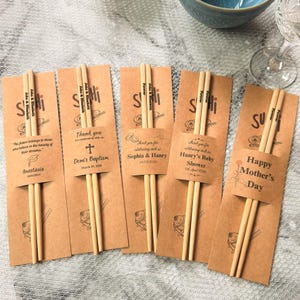 Personalized Engraved Bamboo Chopsticks:  Wedding Gifts for Guests-Table Decor, Sushi Party Favor