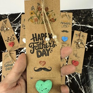 Marque-page personnalisé avec du papier graine pour la fête des pères, papier graine de fleurs sauvages à planter. Bonbons écologiques pour les semences.