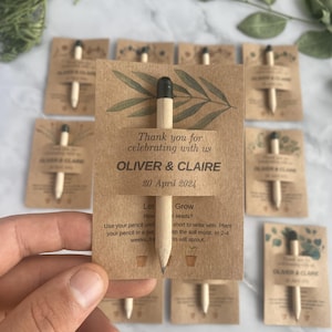 Mini Plantable Pencil Graduation & Teacher Gifts – Personalized Eco-Friendly Favors for Students and Teachers – Custom Seed Cards