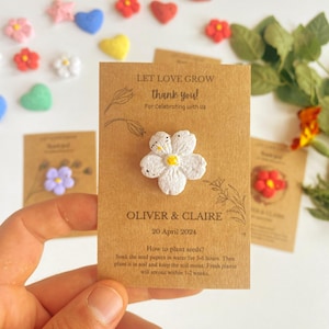 Tarjetas de papel con semillas plantables: recuerdos de boda con flores silvestres