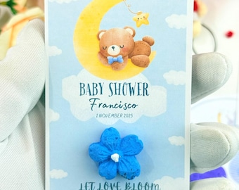 Tarjetas de papel con semillas personalizadas: regalos ecológicos para baby shower