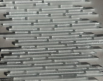 White Glass Mosaic Tile Sheet: 12x12 Inch Offset Pattern Backsplash