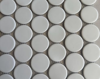 White Penny Round Mosaic Tile Sheet (10x12 inch)