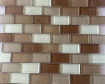 Glass Mosaic Tile Sheet: 12x12 Inch Offset Kitchen Backsplash