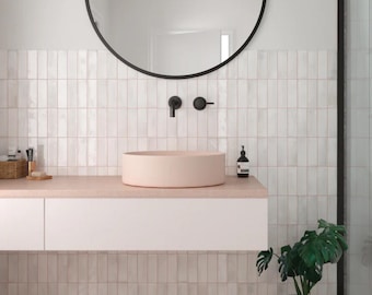 Porcelain white Glossy or Matte Subway Tile (Spain) 2x6 floor or wall