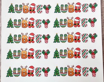 Personalized Christmas Gift Stickers: Fun Font Holiday Labels