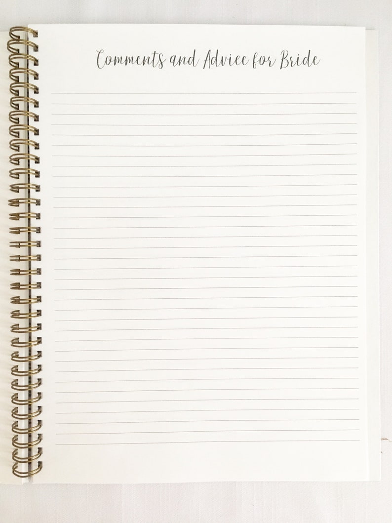 Personalized Bridal Shower Journal Bridal Shower Guest Book Etsy