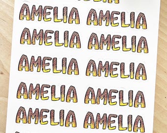 Personalized leopard softball name stickers, vinyl water resistant stickers for notebooks, labels for school supplies, custom name labels