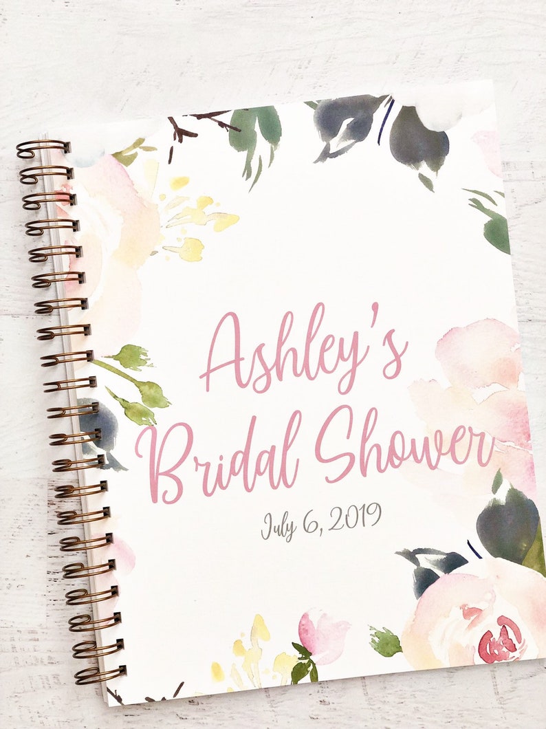 Personalized Bridal Shower Journal Bridal Shower Guest Book Etsy