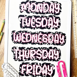 Classroom magnets for whiteboards, days of the week magnets, customized whiteboard magnets, schedule magnets for classroom, teacher magnets