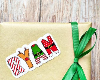 Personalized Christmas Gift Stickers: Holiday Name Labels