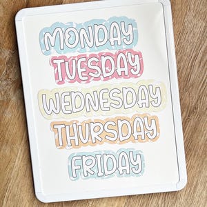 Classroom magnets for whiteboards, days of the week magnets, customized whiteboard magnets, schedule magnets for classroom, teacher magnets