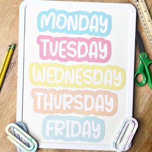 Classroom magnets for whiteboards, days of the week magnets, customized whiteboard magnets, schedule magnets for classroom, teacher magnets
