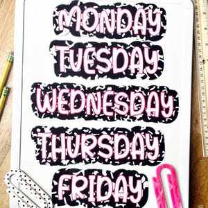 Classroom magnets for whiteboards, days of the week magnets, customized whiteboard magnets, schedule magnets for classroom, teacher magnets