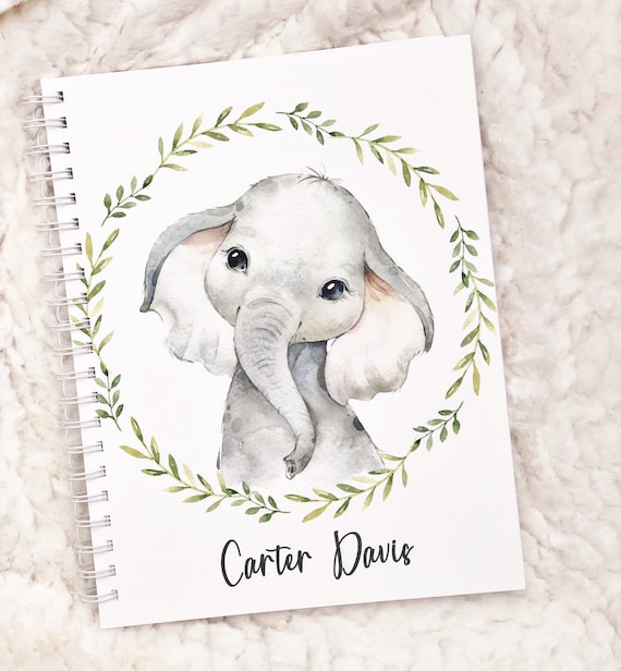Personalized Baby Memory Book – Elephant Keepsake Journal