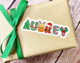 Personalized Christmas Gift Stickers: Fun Font Holiday Labels