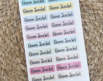 Personalized name stickers, vinyl water resistant stickers for notebooks, name labels for school supplies, custom kid name labels