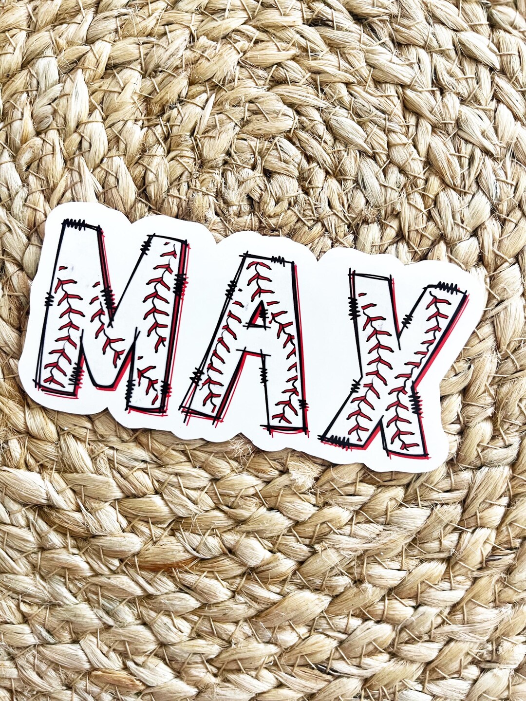 Personalized Baseball Name Sticker: Water Bottle Decal - Etsy