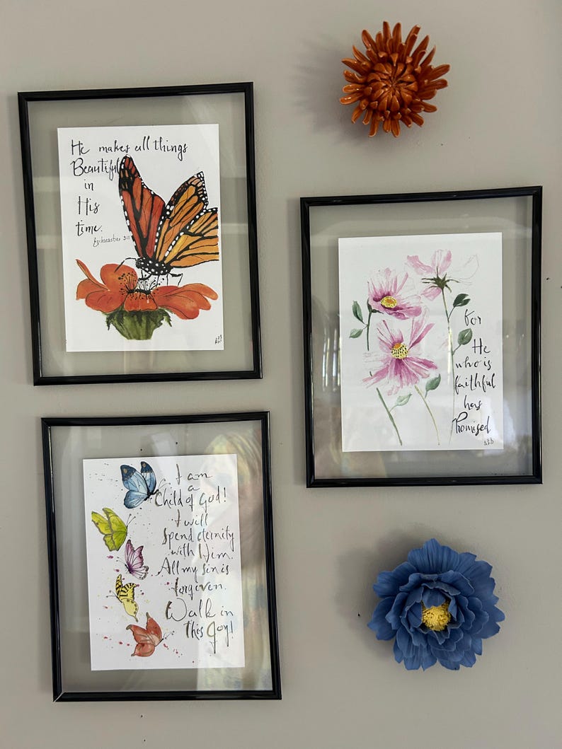 Watercolor Print, Monarch Butterfly and the Word of God - Etsy