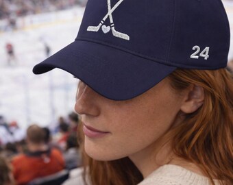 Embroidered Hockey Romance Hat | Crossed Sticks Cap | BookTok Fan Gift | Hockey Romance Reader