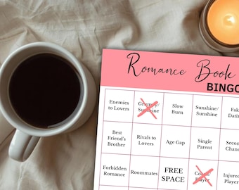 Romanze Buch Bingo Karte | Druckbare Tropen Tracker | Buchliebhaber Geschenk | Printable | Sofort Download