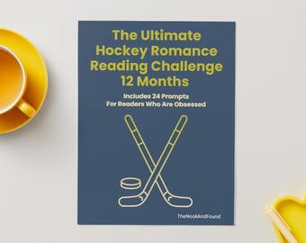 Desafío de lectura de romance de hockey / Rastreador de lectura imprimible / Diario de lectura de 12 meses / Regalo para lectores de romance / Libro imprimible de BookTok