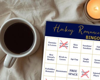 Hockey Romanze Bingo Karte | Druckbare Tropen Tracker | Romantik Geschenk für Leseratten | Printable | Sofort Download