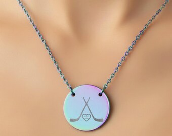 Ya Tebya Lyublyu Halskette | Hockey-Halskette | Erhitze Rivalität Geschenk | Hockey Schmuck | Regenbogen Halskette | Eishockey Fan Geschenk