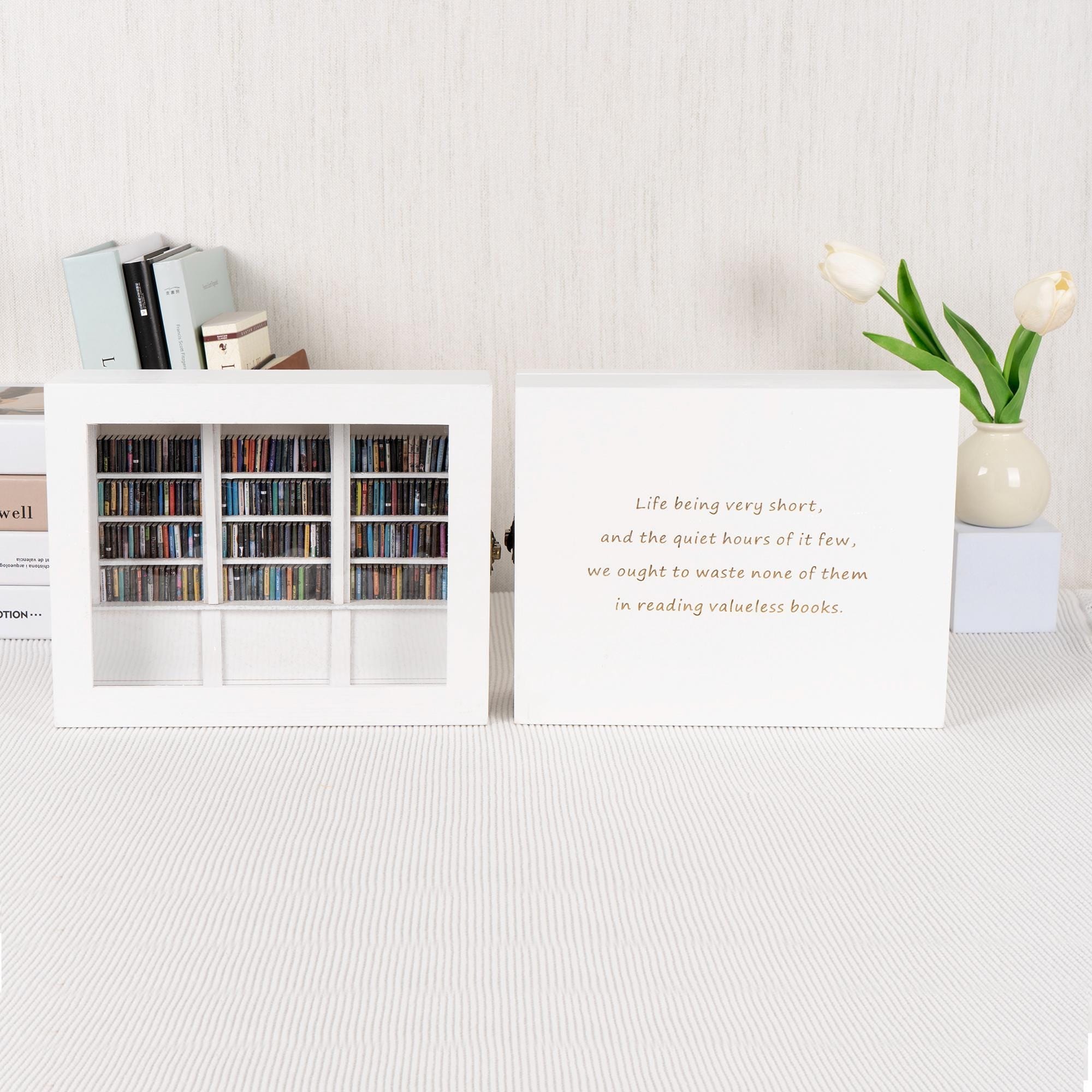 Anxiety Bookcase With Books | Booktok | miniature books | Book Lover Gift | Relieve Anxiety | Mental Health | Anxiety Gift