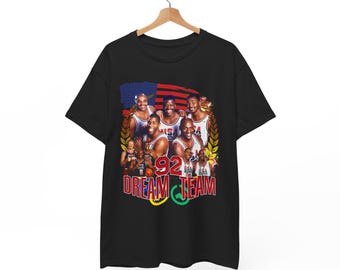 USA Dream Team Los Angeles Lakers Celtics Michael Jordan Karl Malone Larry Bird Magic Johnson Kobe Bryant Charles Barkley NBA Vintage Shirt