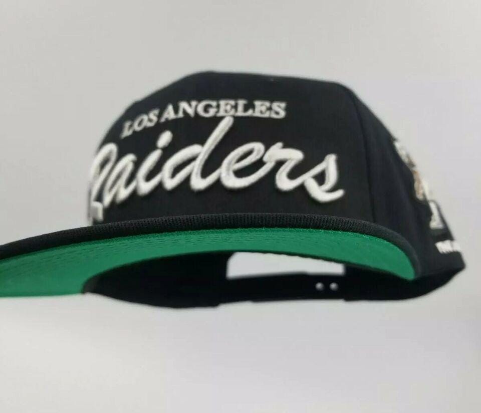 80s 90s Los Angeles Raiders キャップ ブラック Rare VTG STARTER Los Angeles LA Raiders Football Snapback Hat Cap