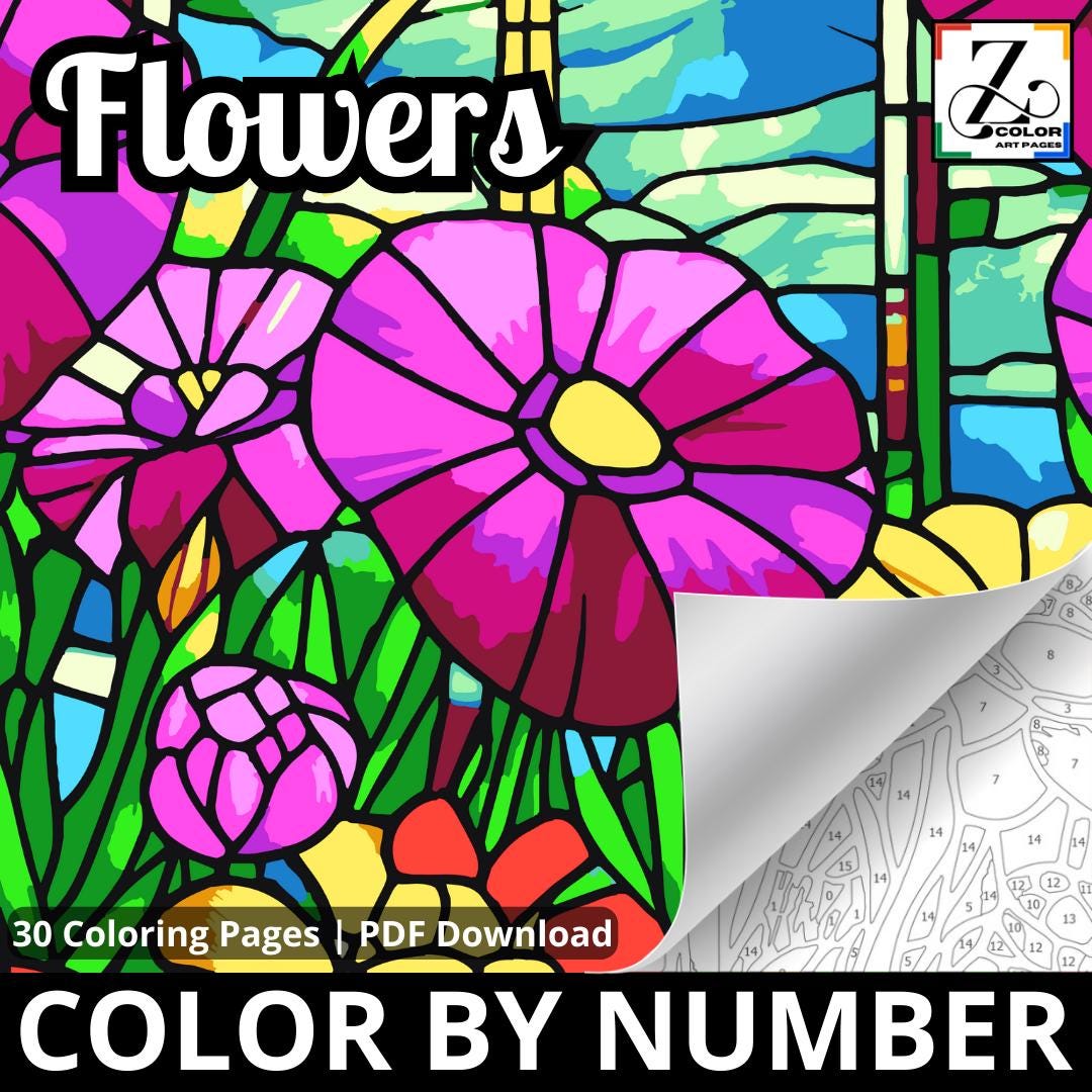 Color by Number for Adults – 30 Relaxing Printable Coloring Pages ...