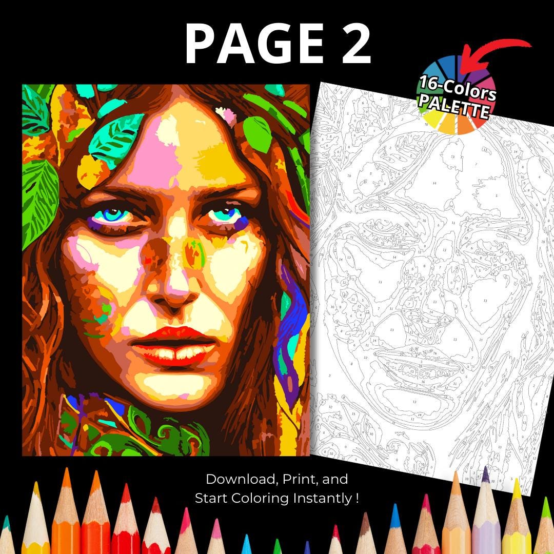 Color by Number Coloring Book 3 Pages Paint by Number Printable
