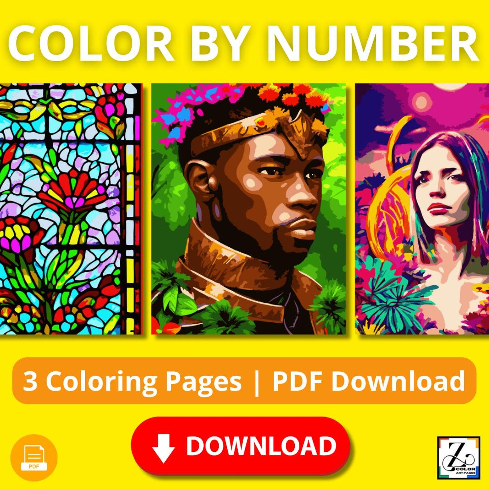 Color by Number Coloring Book – 3 Fun Pages | Paint by Number PDF ...